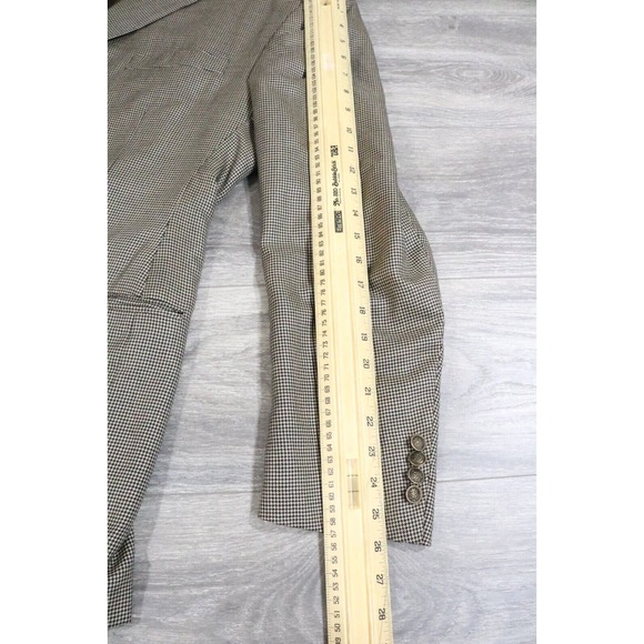 Vtg Ralph Lauren Purple Label Cashmere Houndstooth Men Jacket Blazer 46L - Picture 7 of 14